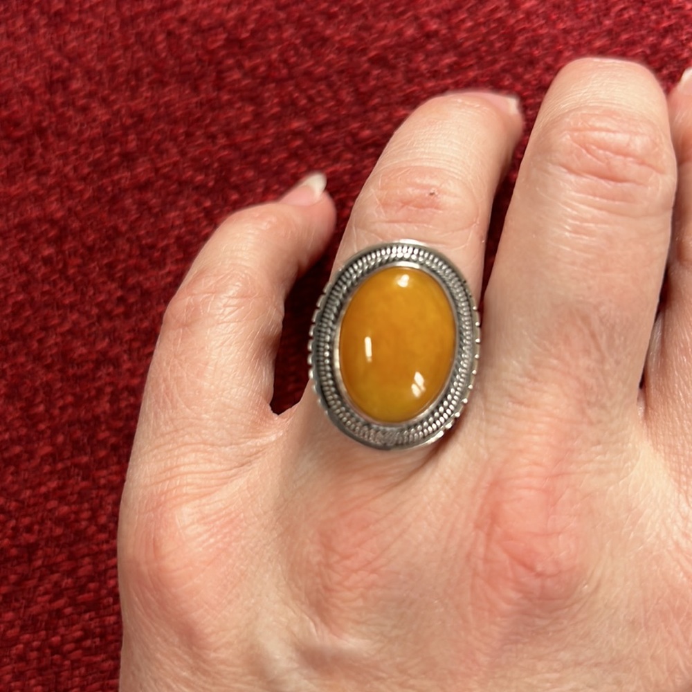 Sterling Silver Jade Ring - Picture 2 of 7
